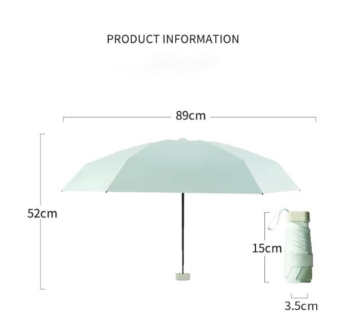 Mini Capsule Umbrella. Travel Mini Folding Compact Umbrella with Case