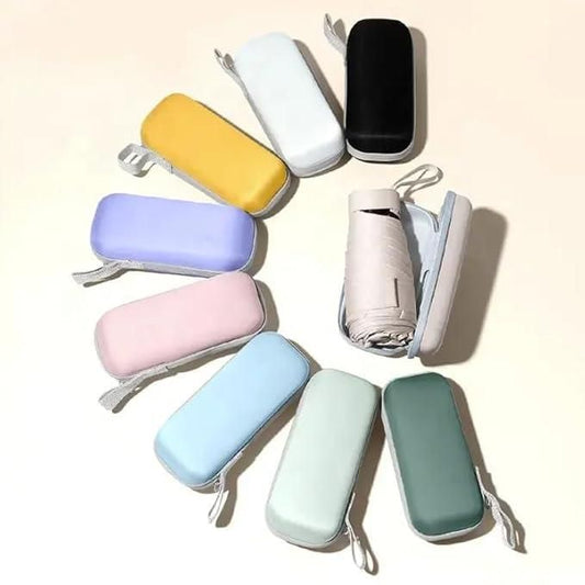 Mini Capsule Umbrella. Travel Mini Folding Compact Umbrella with Case