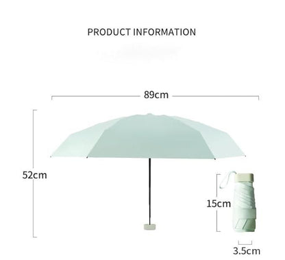 Mini Capsule Umbrella. Travel Mini Folding Compact Umbrella with Case